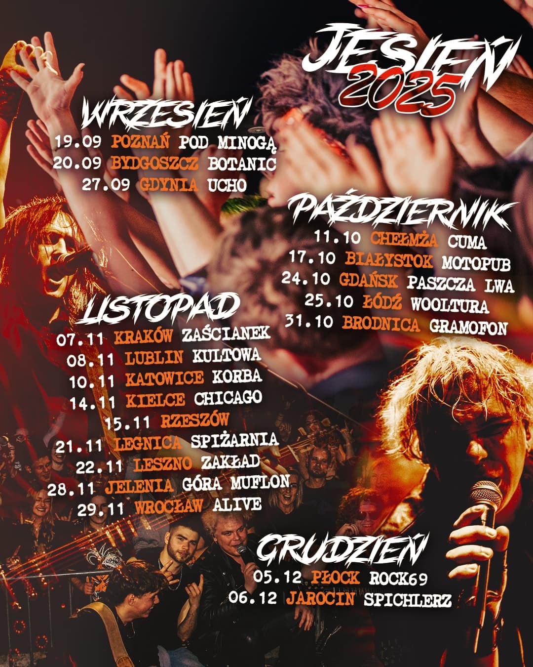 Baner z listą koncertów