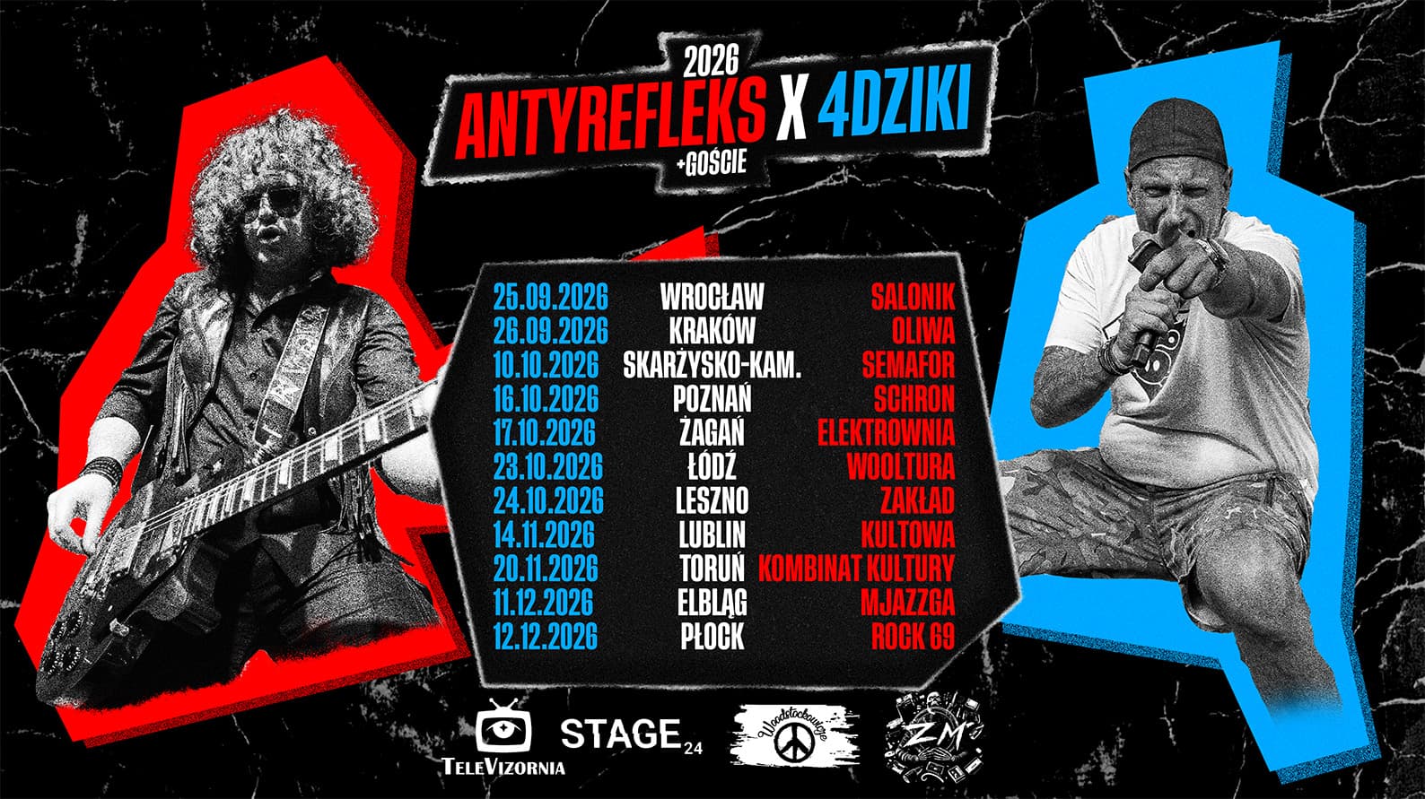 Baner z listą koncertów